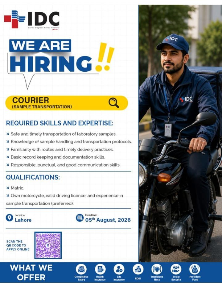 IDC Jobs 2026 in Lahore – Apply Online for Courier Vacancies