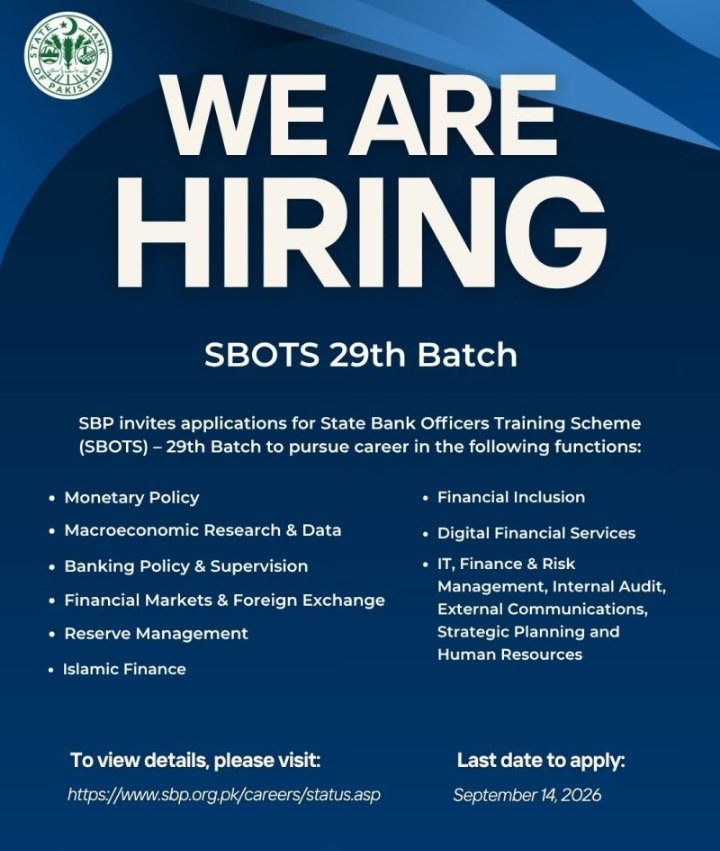 state bank of pakistan sbp Jobs 2026