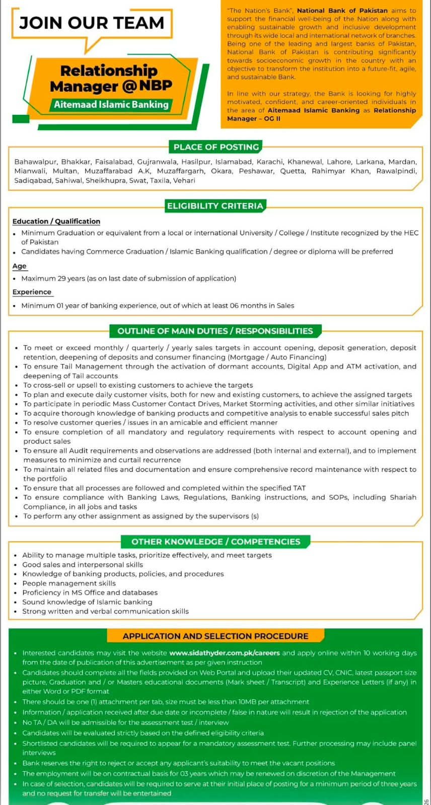 National Bank of Pakistan Jobs 2026