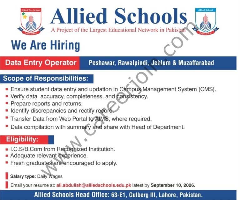 Allied Schools Jobs 2026