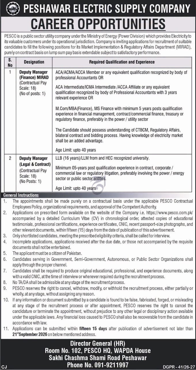 Market Implementation & Regulatory Affairs Department Jobs 2026