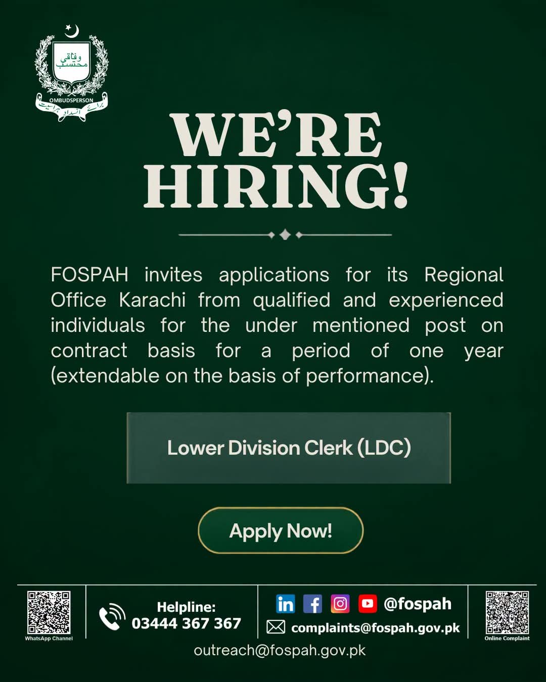 FOSPAH Jobs 2026