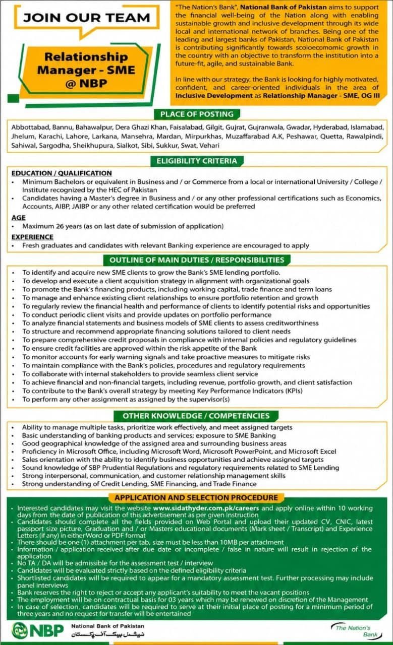 National Bank of Pakistan Jobs 2026