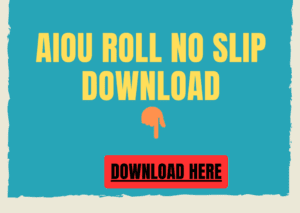 AIOU Roll No Slip 2023 Spring and Autumn 