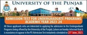 University Of The Punjab BS admission 2023