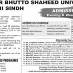 Benazir Bhutto Shaheed University Lyari Admission 2023