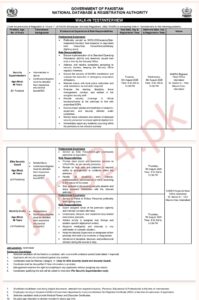 NADRA multiple jobs opportunities for metric and intermediate 2025