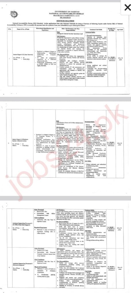 National Accountability Bureau (NAB) Latest Jobs 2025 — Apply Online via NJP