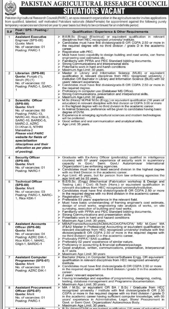 Pakistan Agricultural Research Council (PARC)