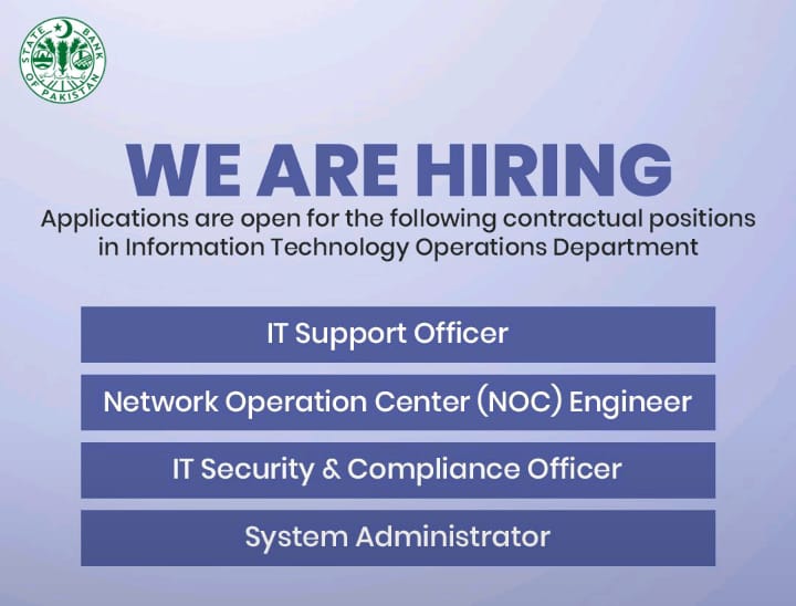 state bANK OF PAKISTSN JOBS