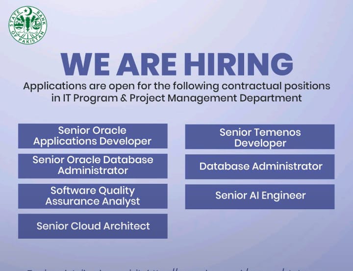 state bANK OF PAKISTSN JOBS