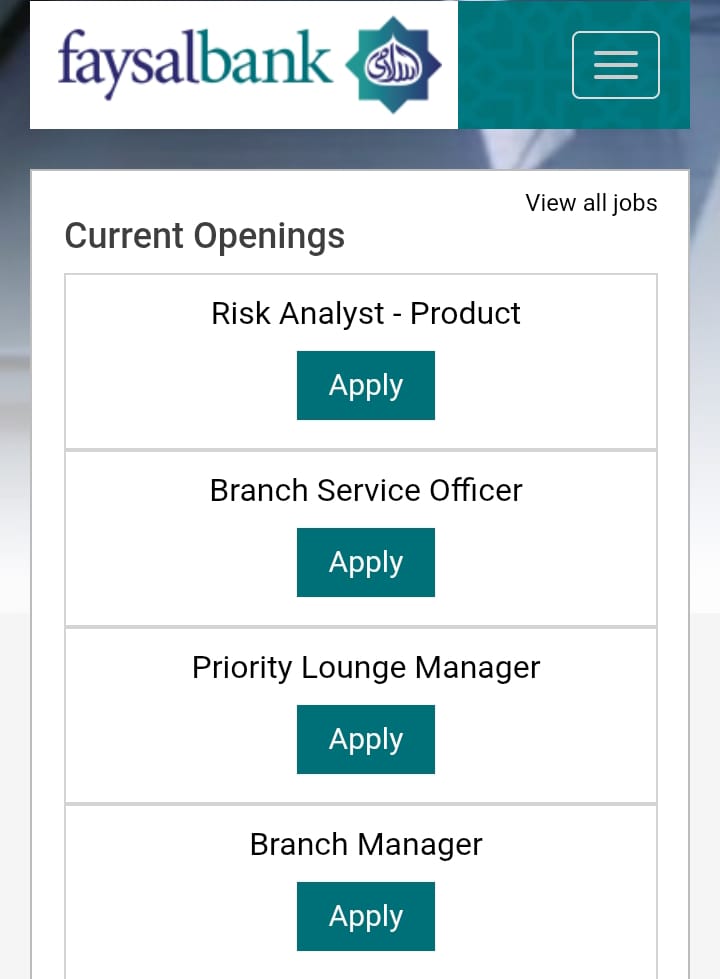 faysalbank latest jobs 2026
