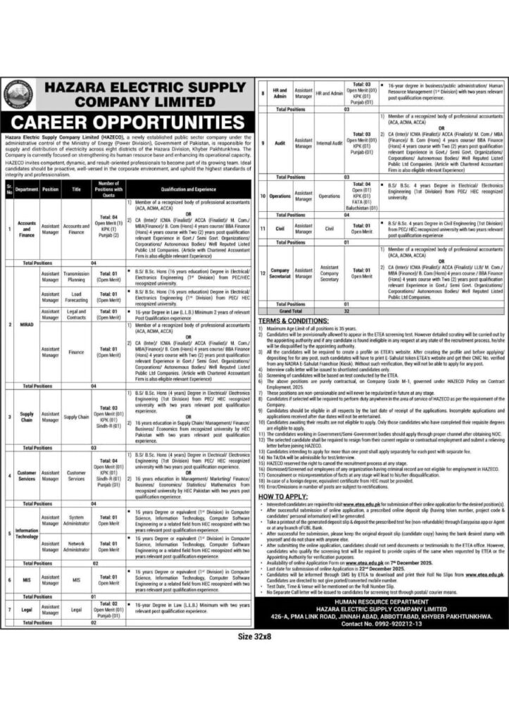 water & power development authority wapda latest jobs 2026