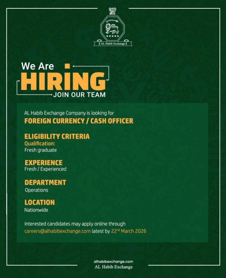 Al Habib Exchange Jobs 2026