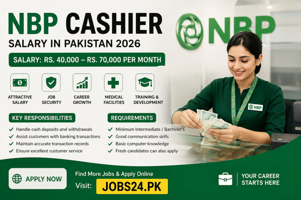 NBP Cashier Salary in Pakistan 2026 – Salary, Benefits, Duties & Career Growth