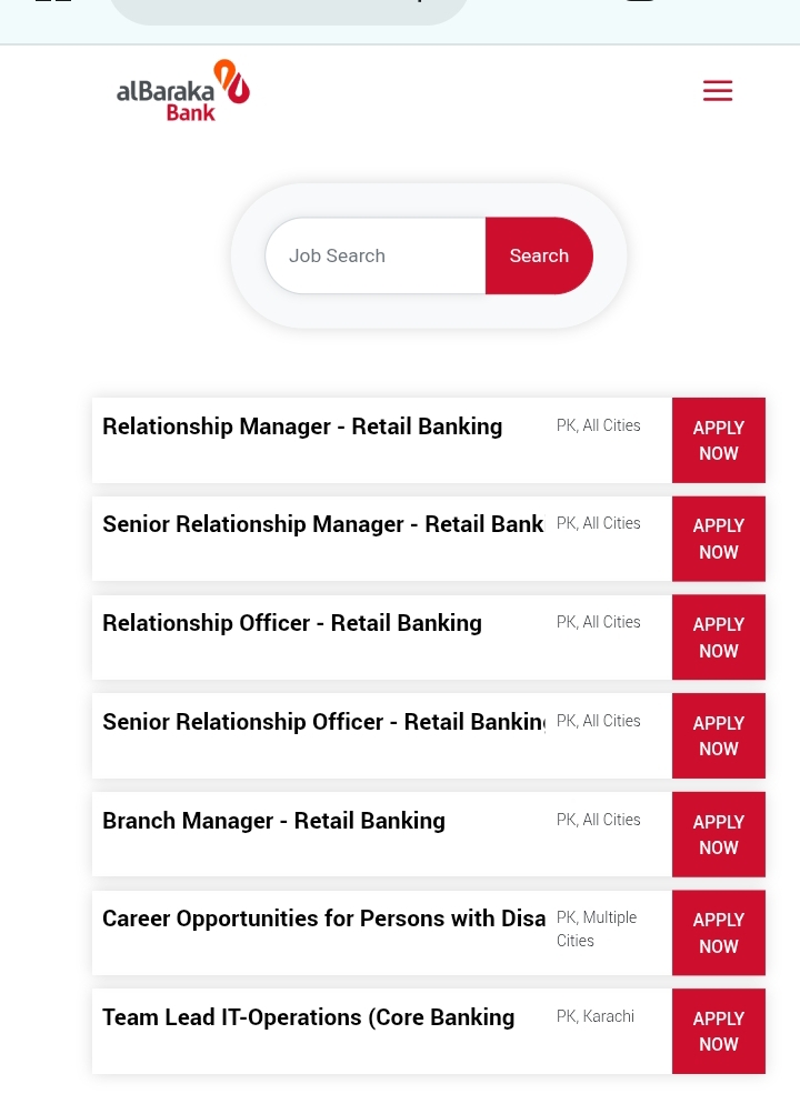 Al Baraka Bank Jobs 2026