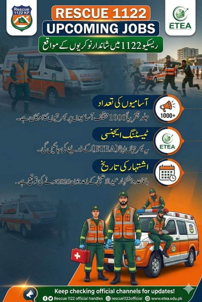 Rescue 1122 jobs 2026 online apply Upcoming After Eid ul Azha