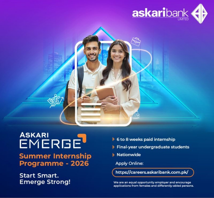 Apply for Askari Bank Jobs 2026 through the Emerge Summer Internship Programme. Paid internship opportunities for final-year students across Pakistan.