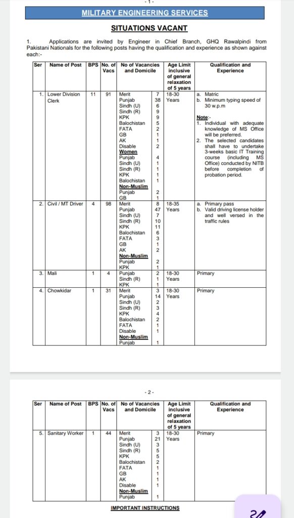 Military Engineering Services Jobs 2026