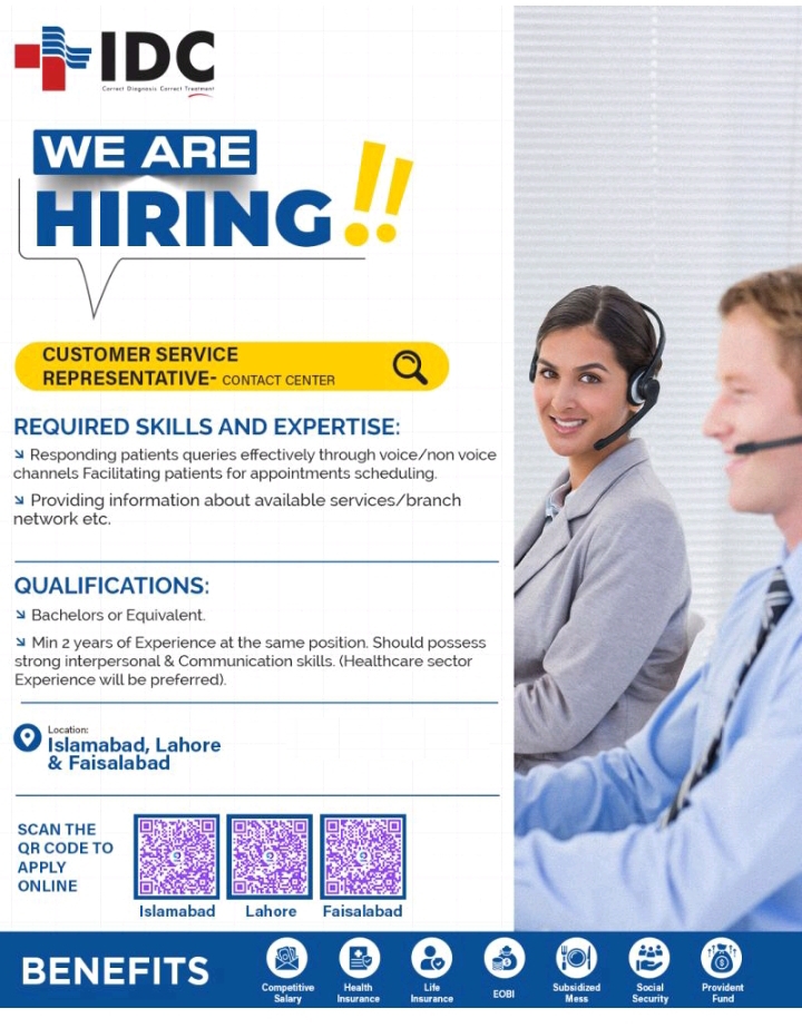 Islamabad Diagnostic Centre IDC Jobs 2026 Apply Online