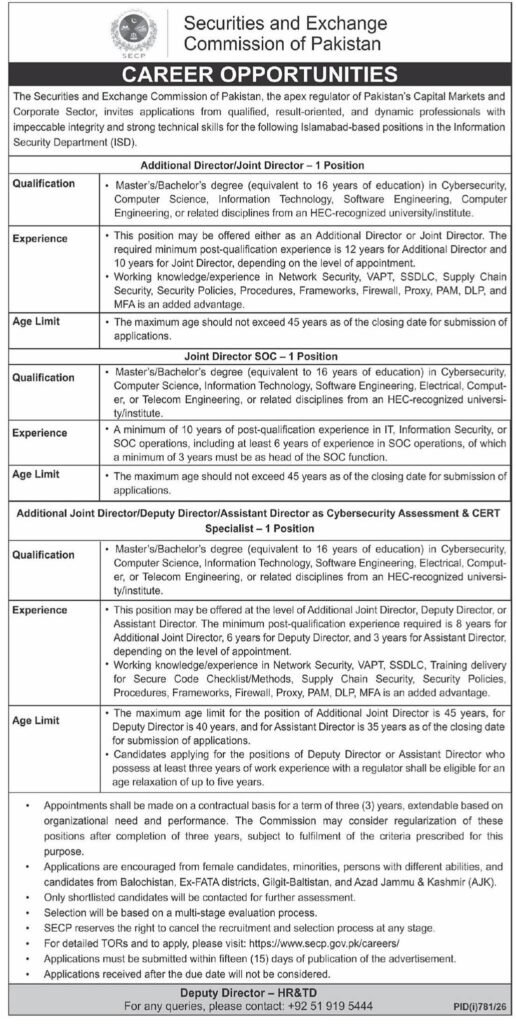 SECP Jobs 2026