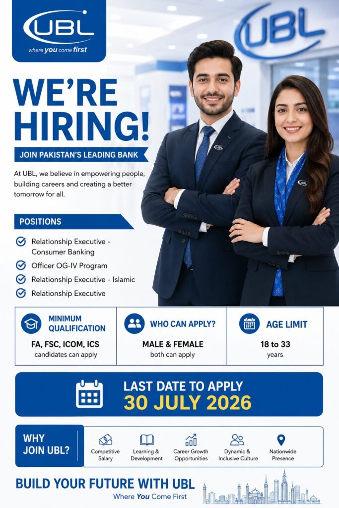 UBL Jobs 2026 Apply Online