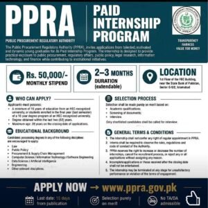 PPRA Jobs 2026Â Paid Internship Program | Apply Online