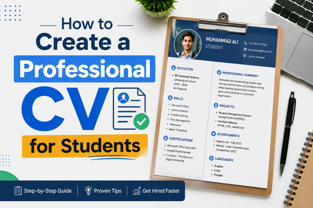 how to create a professional CV for students