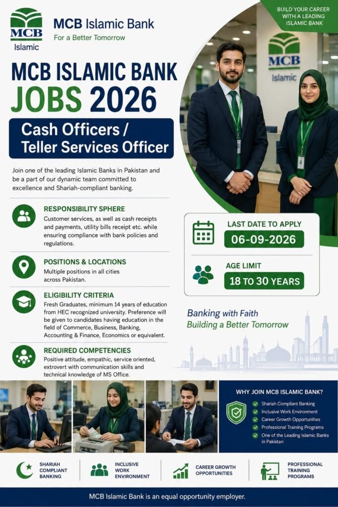 MCB Islamic Bank Jobs 2026