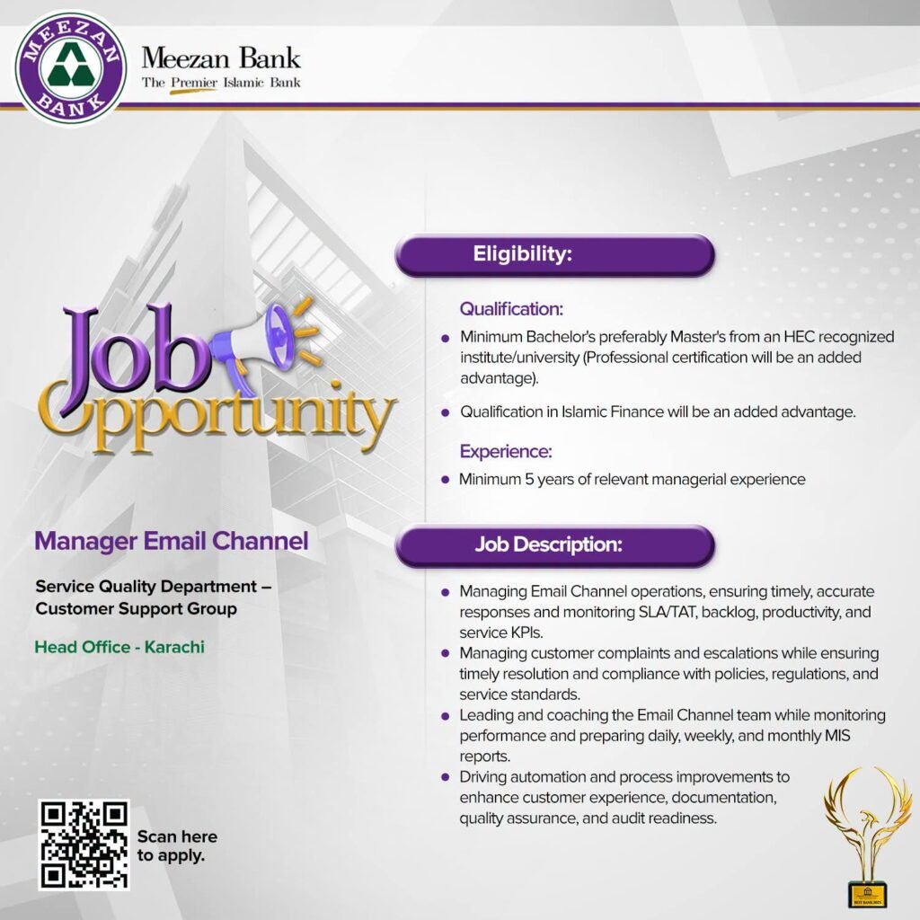 Service Quality Department – Customer Support Group Jobs 2026