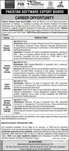 Pakistan Software Export Board (PSEB) Jobs 2026