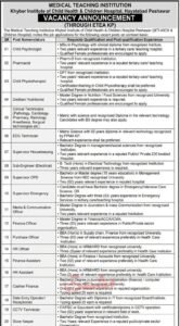 Job Vacancy Announcement for Khyber Institute of Child Health & Children Hospital