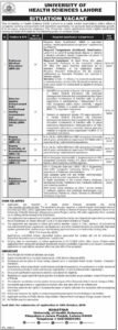 Job advertisement for Professor (Medical Education) at University of Health Sciences Lahore